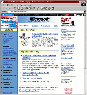 Microsoft.com in 1998 -- Happy 44th Birthday, Mr. Bill Gates!! :o)